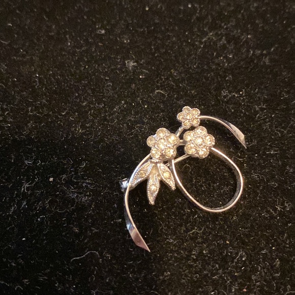 Vintage Wells Sterling with Rhinestone Brooch - Picture 2 of 4